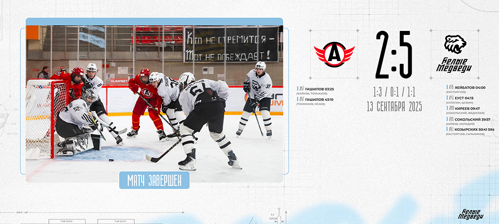 OLIMPBET Чемпионат МХЛ. «Белые Медведи» одолели «Авто»  