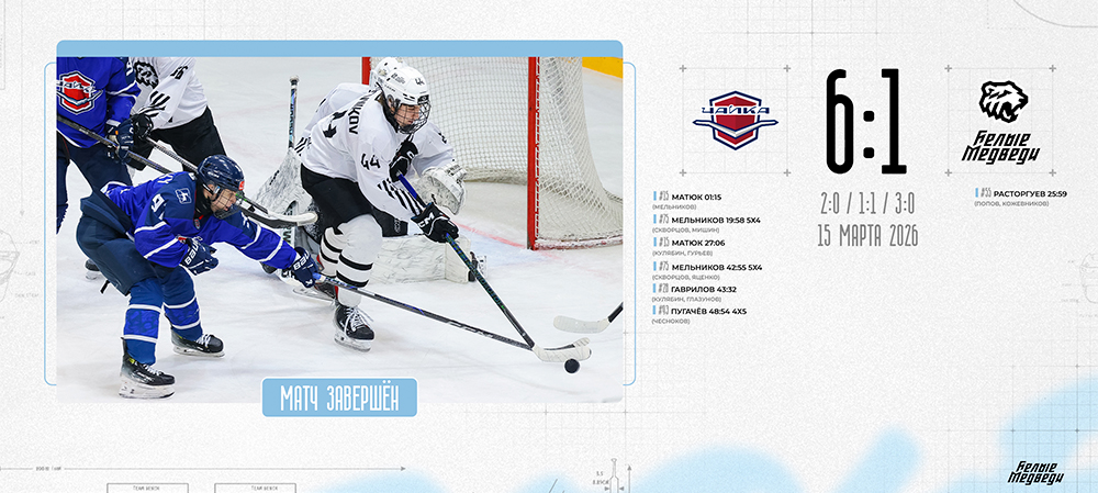 OLIMPBET Чемпионат МХЛ. «Белые Медведи» уступили во второй встрече «Чайке»   