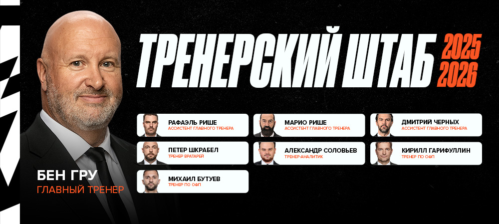 Тренерский штаб «Трактора» 2025/26 