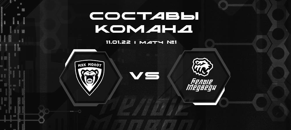Составы «Молота» и «Белых Медведей» на первый матч в Перми 
