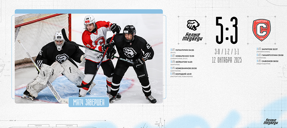 OLIMPBET Чемпионат МХЛ. «Белые Медведи» одержали победу в заключительном матче домашней серии 